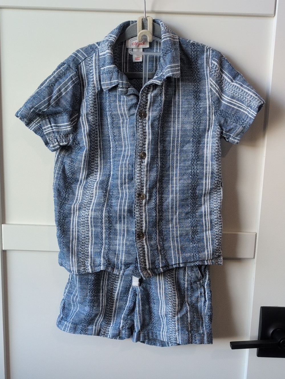 Cat & Jack Blue and White Boys Striped Shorts Set 4T